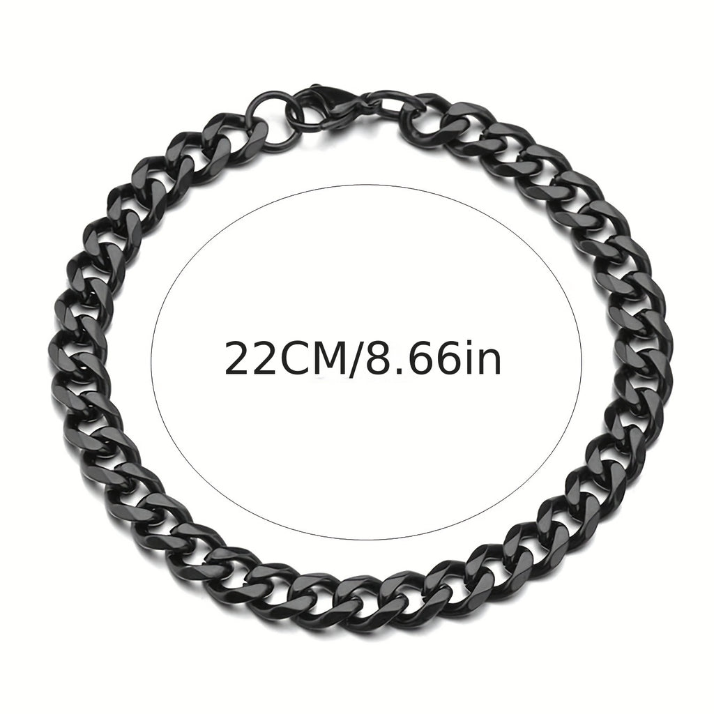 Black Cuban Link Bracelet for Men