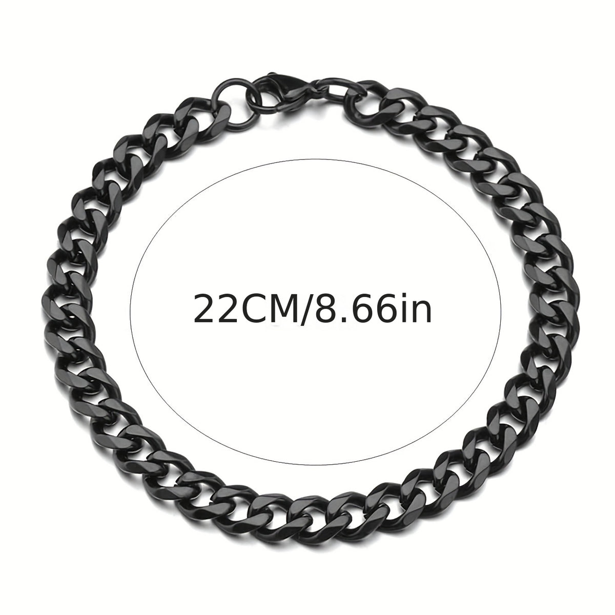 Black Cuban Link Bracelet for Men
