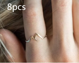 Mountain-Shaped Copper Ring | Creative Women's Statement Band