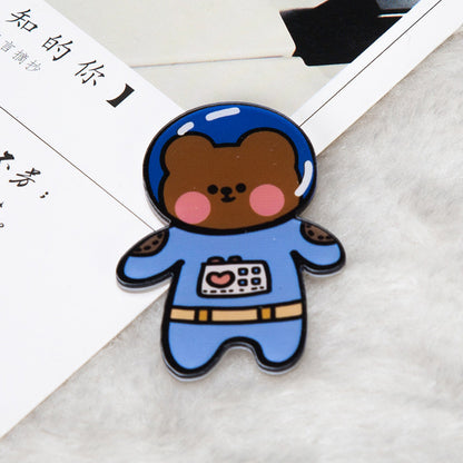 Cartoon Acrylic Astronaut Brooch | Spaceman Badge Bag Pendant