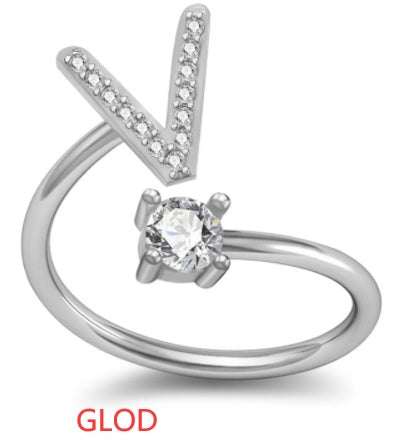 A-Z Initial Letter Ring for Women and Men | Adjustable Alloy