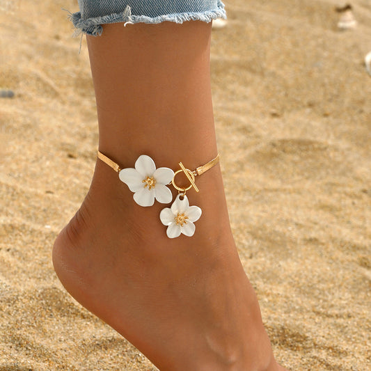 Flower Anklet OT Buckle | Iron Elegant Multi-Colour