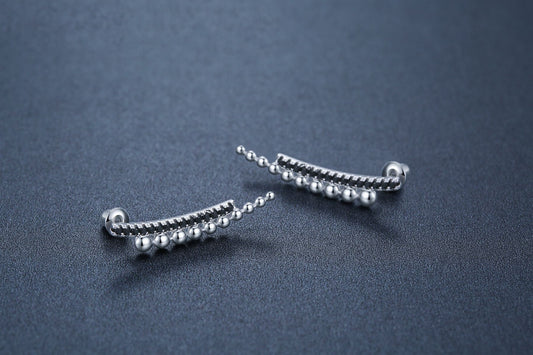 Long Bead Zircon Copper Earrings | Slimming Drop Natural Style