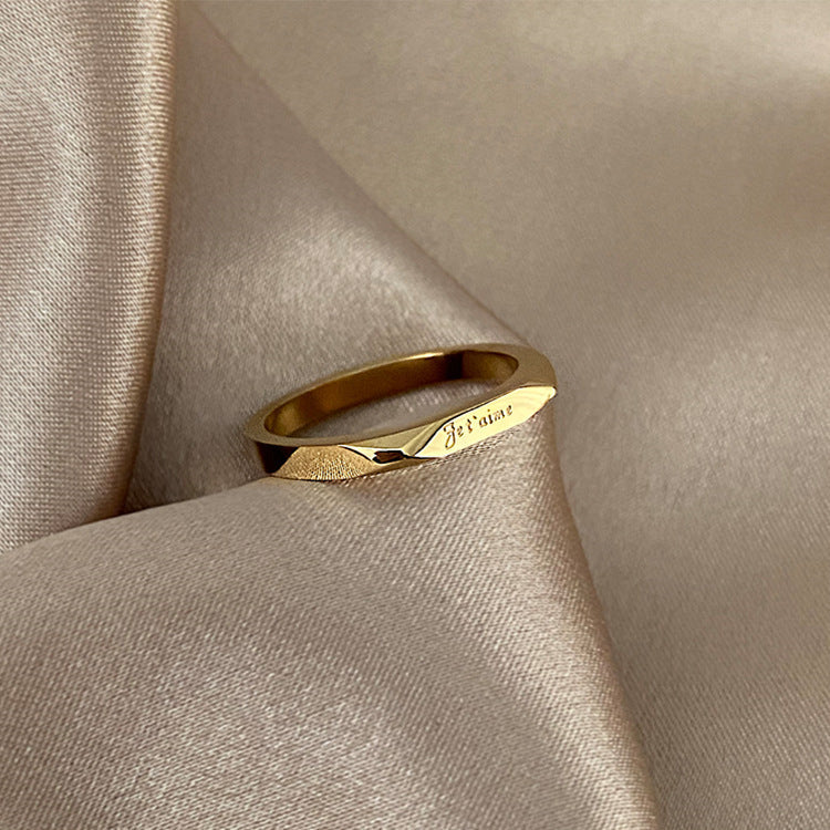 French 'I Love You' Ring | Titanium Steel Gold Rose Gold Silver
