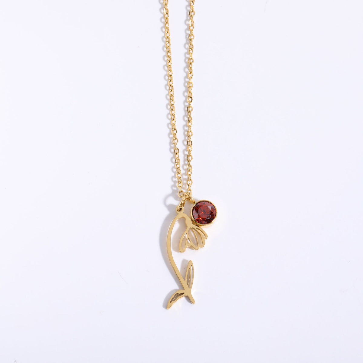 Zircon Birth Flower Pendant Bracelet | Vintage Style