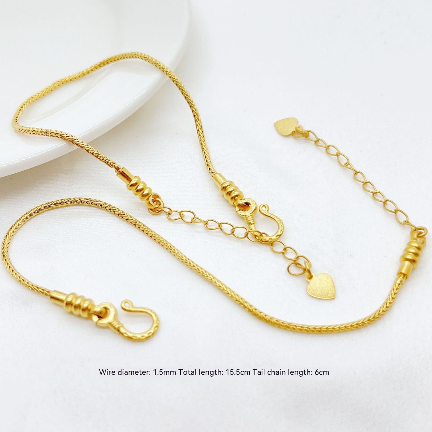 Alluvial Gold Snake Bone Bracelet with DIY Bead Threading