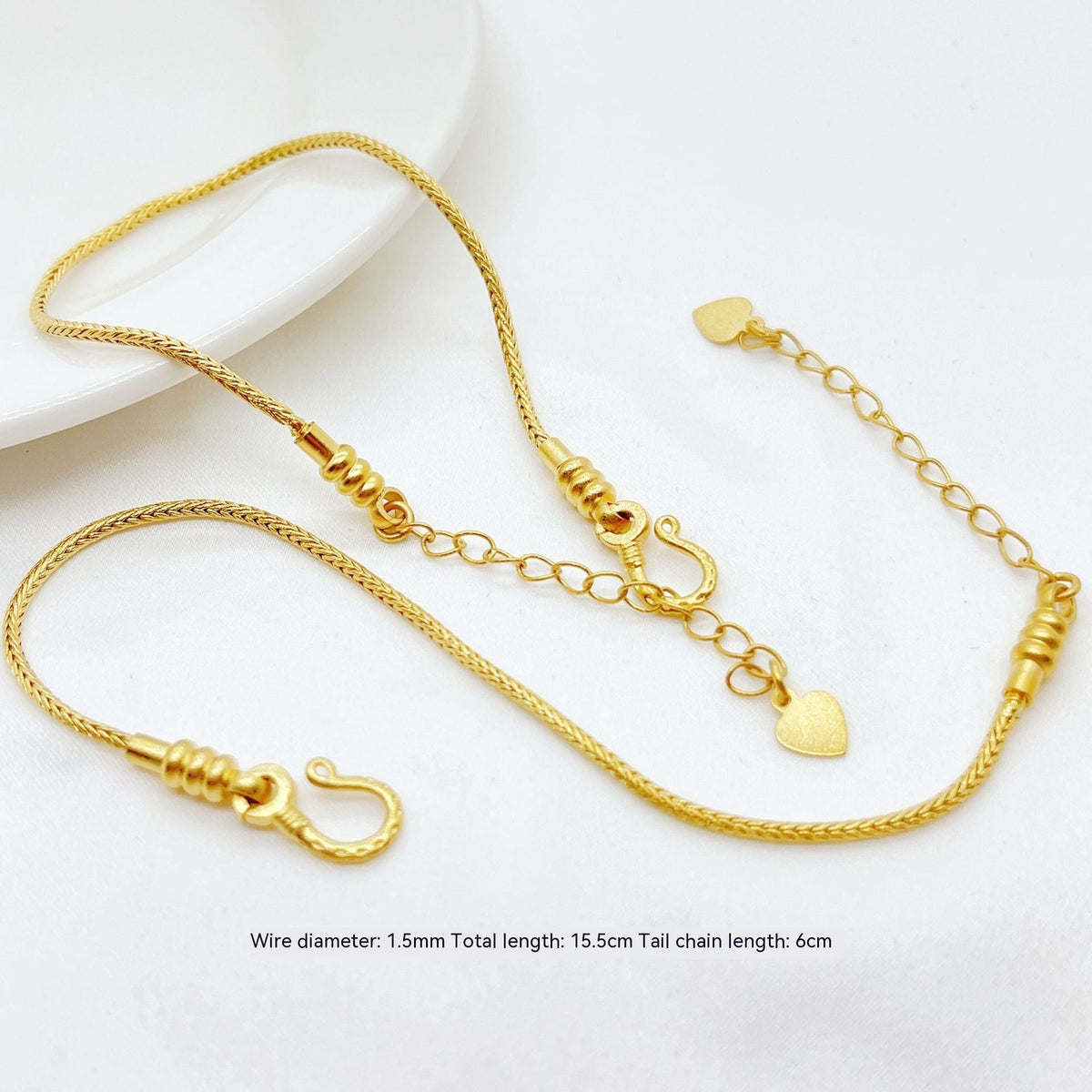 Alluvial Gold Snake Bone Bracelet with DIY Bead Threading