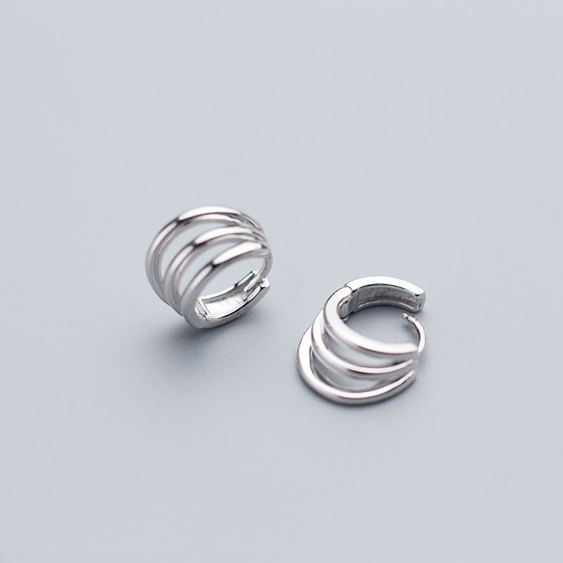 Korean Diamond Embedded Earrings | Copper Gold Silver Versatile
