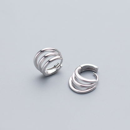 Korean Diamond Embedded Earrings | Copper Gold Silver Versatile