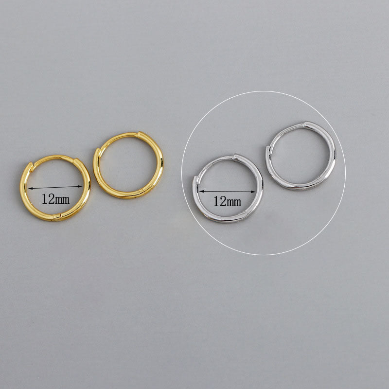 Korean Diamond Embedded Earrings | Copper Gold Silver Versatile