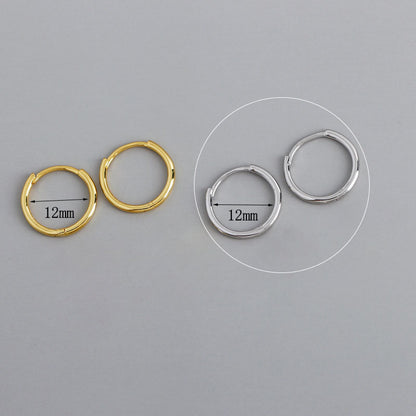 Korean Diamond Embedded Earrings | Copper Gold Silver Versatile