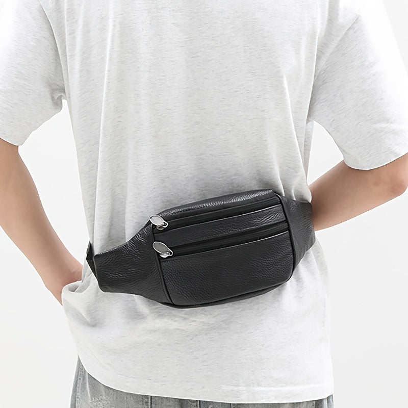 Men's PU Leather Waist & Chest Bag with Phone Pocket