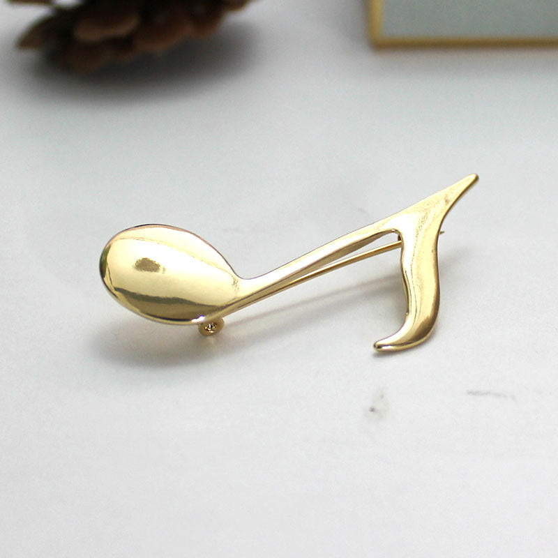 Musical Note Brooch | Alloy Electroplated Yellow Celebrity Street
