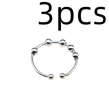 S925 Silver Rotatable Anti-Stress Ring | Adjustable Anxiety Ring