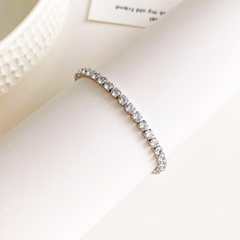 Full Diamond Titanium Steel Couple Bracelet | Gold and Steel