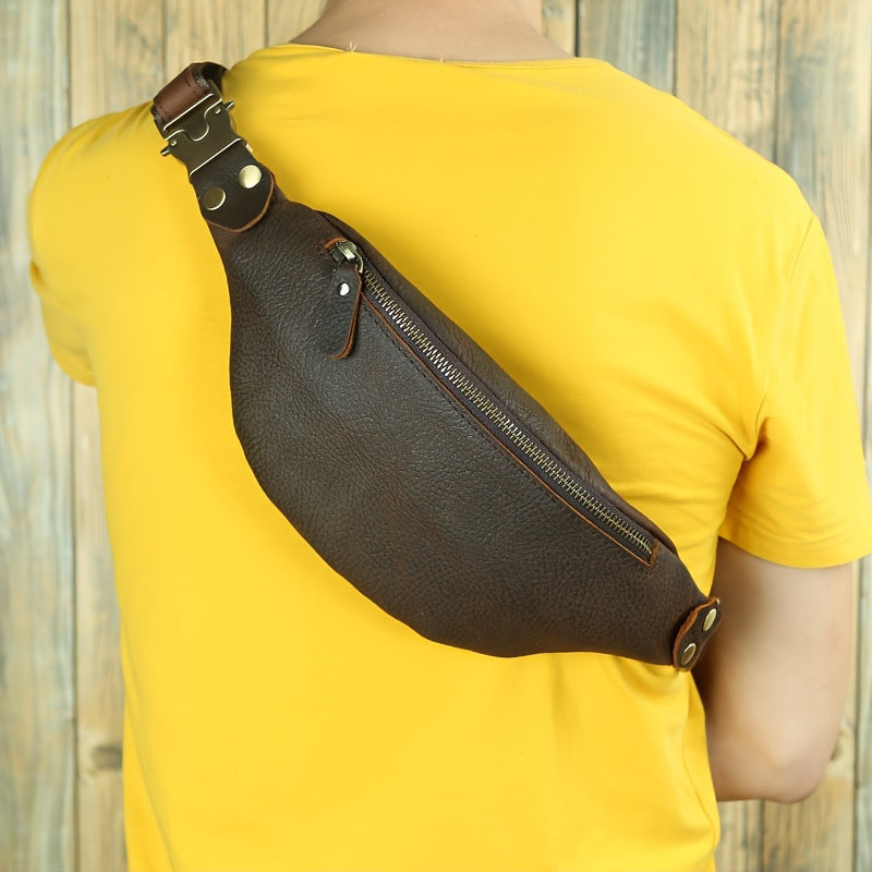 Vintage PU Leather Crossbody Chest & Waist Bag for Men