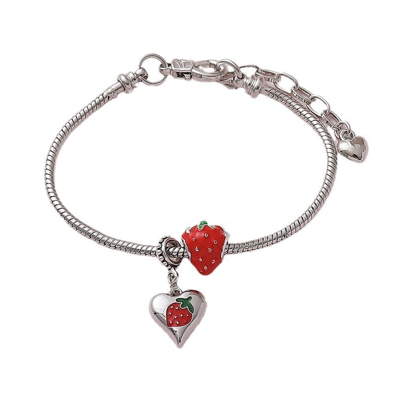 Strawberry Charm Bracelet | Cute Fruit Design for Women