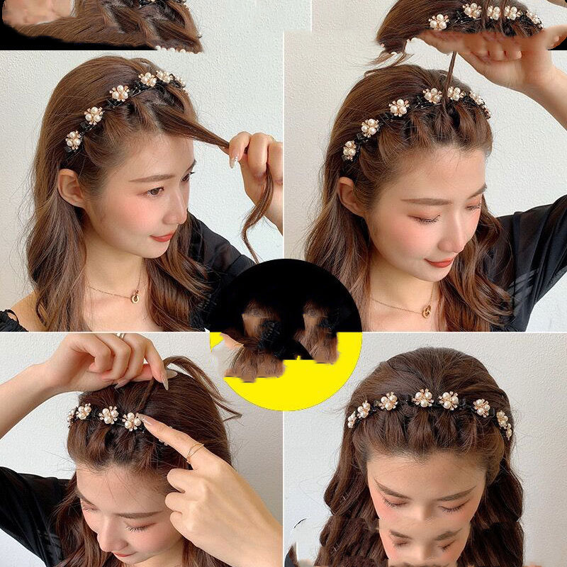 Pearl Lazy Braided Headband | Plastic Resin Korean Pastoral