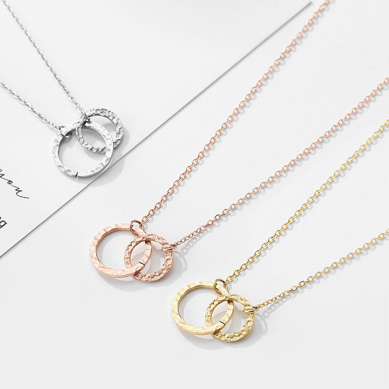 Gold Hoop Pendant Necklace for Women