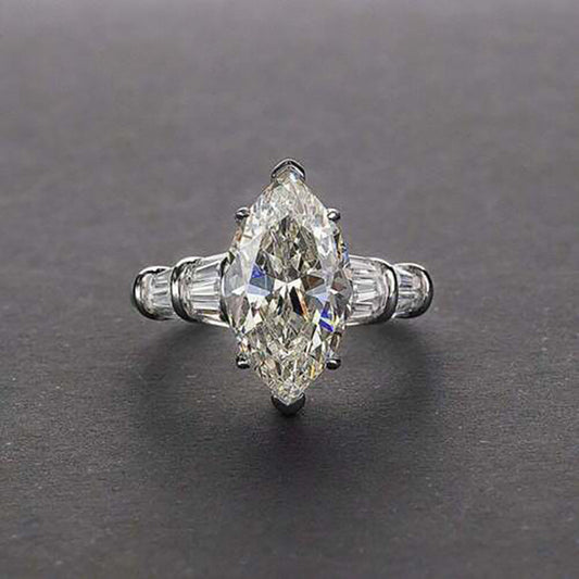 Marquise Zircon Ring for Women | Light Luxury Copper