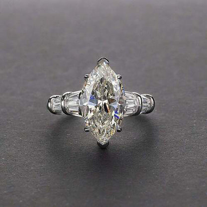 Marquise Zircon Ring for Women | Light Luxury Copper