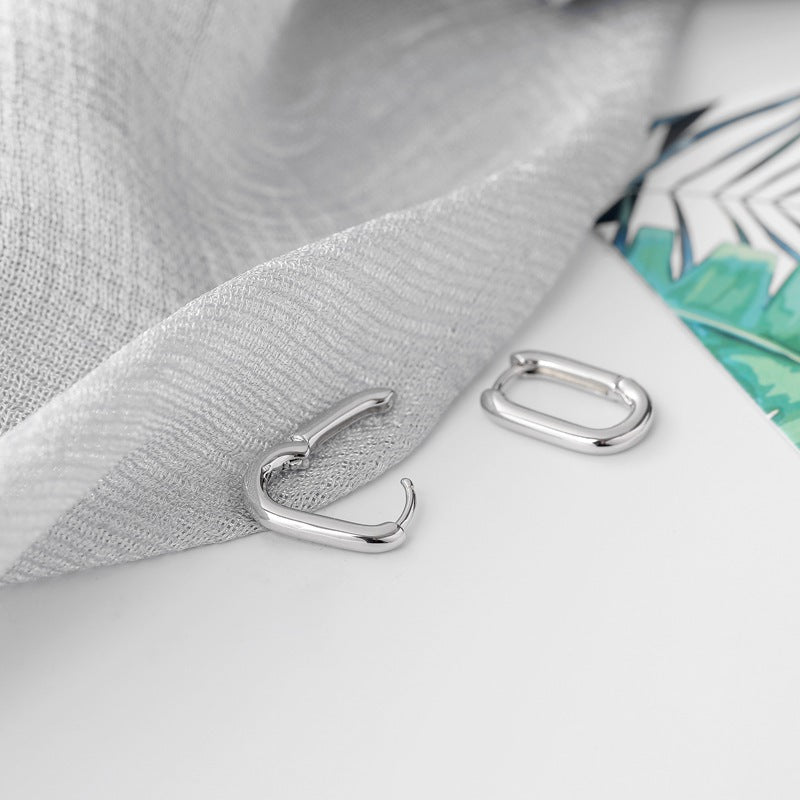 Korean Diamond Embedded Earrings | Copper Gold Silver Versatile