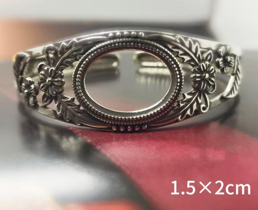Retro Thai Silver Inlaid Beeswax Bracelet in Copper