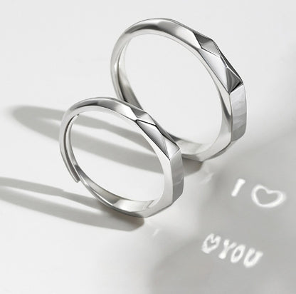 S925 Sterling Silver Hidden Love Pattern Ring | Couple Surprise Ring