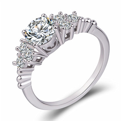 Diamond-Inlaid Ring | Copper White Gold Rose Gold Sizes 6-9