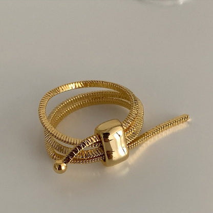 Multi-Layer Chain Ring | Metal Retro Personality Gold Silver
