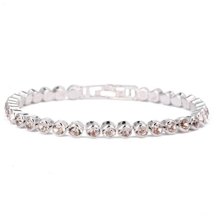 Crystal Diamond-Cut Silver Bracelet for Women
