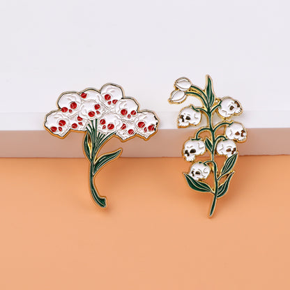 Skull Flower Brooch Pin | Alloy All-Match Badge Accessory