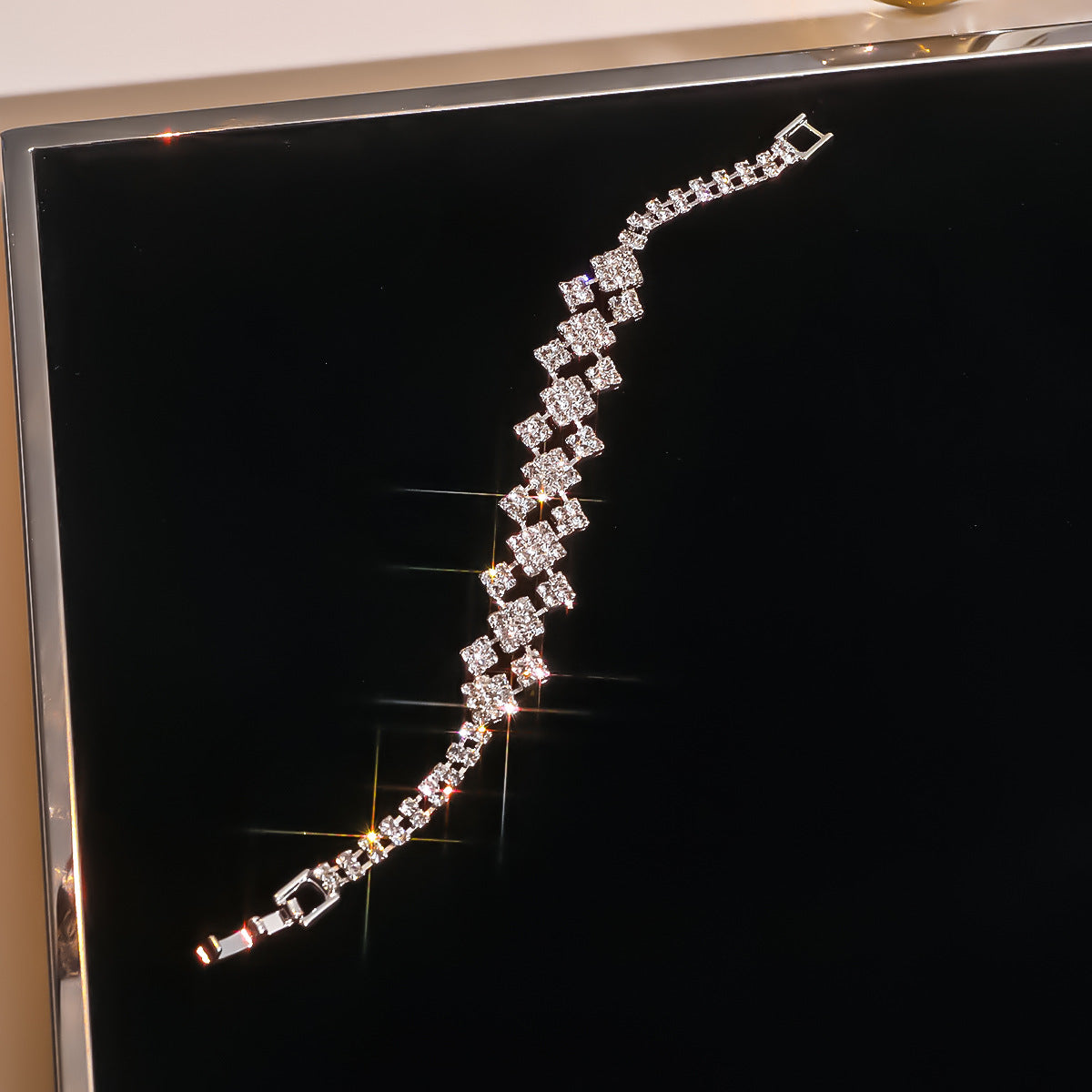 Rhinestone Geometric Bracelet for Women | Formal and Everyday Wear