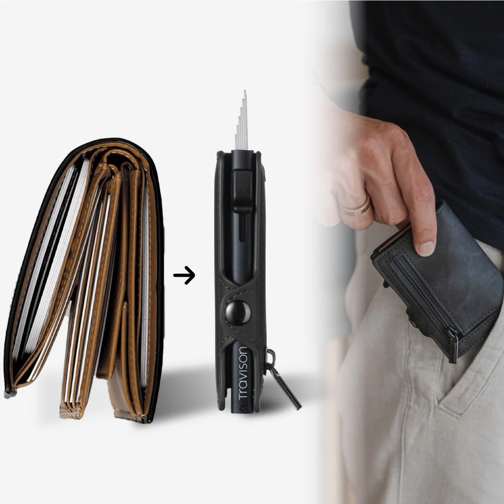 RFID Blocking Metal Pop-Up Card Holder Wallet