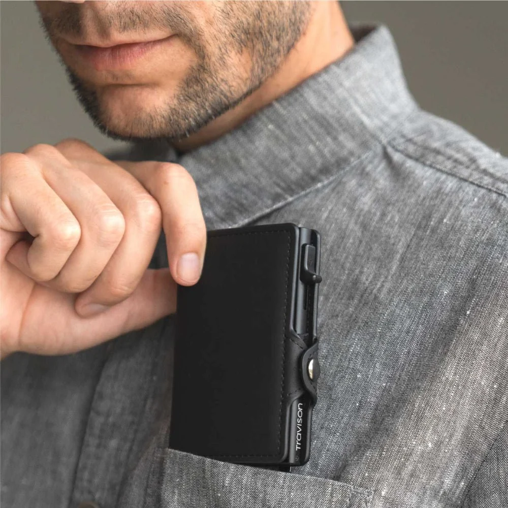 RFID Blocking Metal Pop-Up Card Holder Wallet