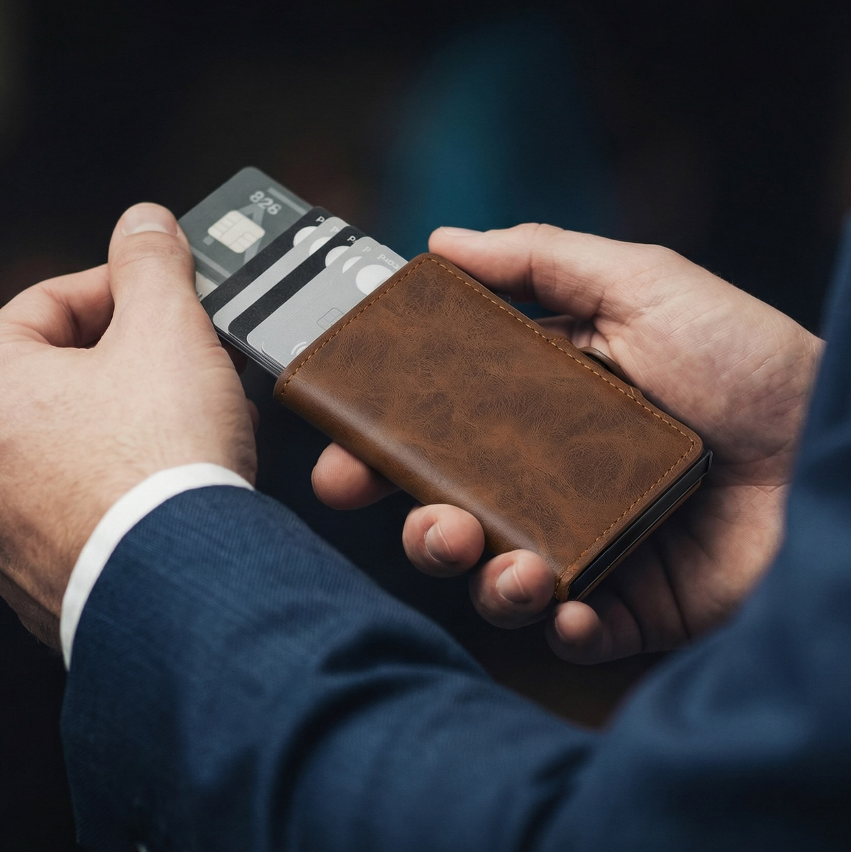 RFID Blocking Metal Pop-Up Card Holder Wallet