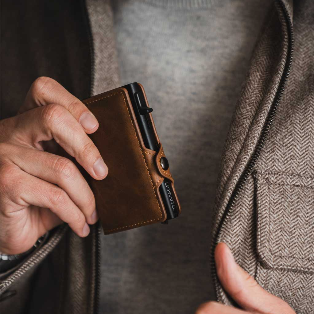 RFID Blocking Metal Pop-Up Card Holder Wallet