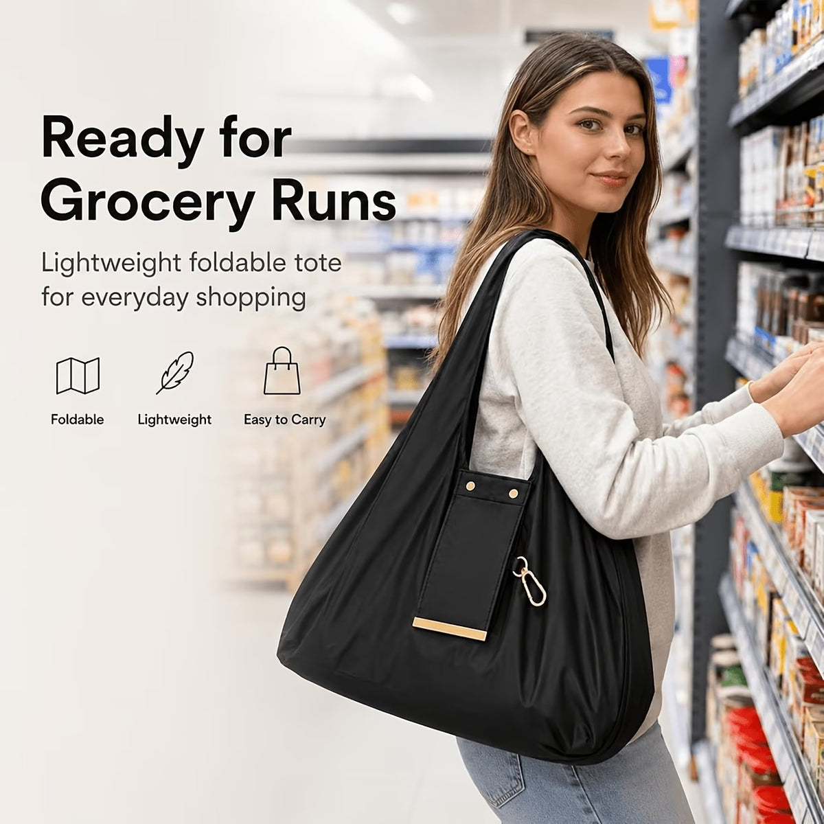 Reusable Mini Keychain Tote Bag | Lightweight Foldable for Women