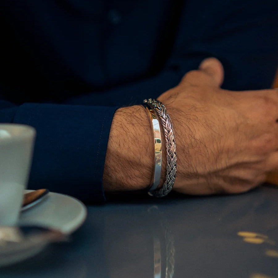 Silver Cuff Bracelet – Minimalist Unisex