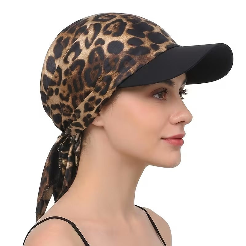 Women's Paisley Satin Print Headscarf Baseball Cap – Stylish Sun Hat