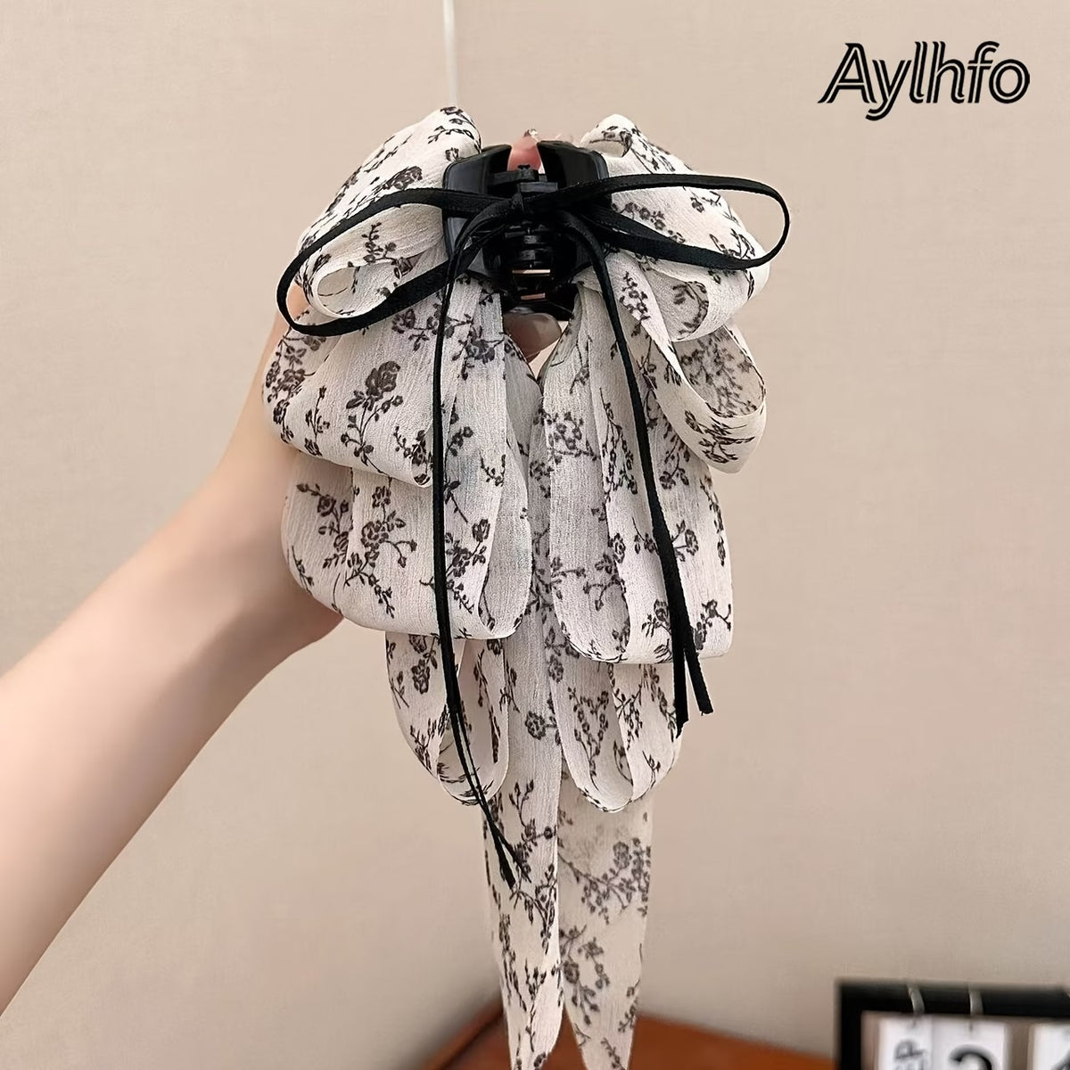 Women's Bow Ponytail Claw Clip – Elegant Multi-Layer Ribbon Hair Accessory