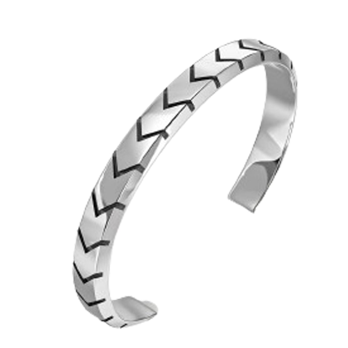 Men’s Silver Stainless Steel Cuff Bracelet