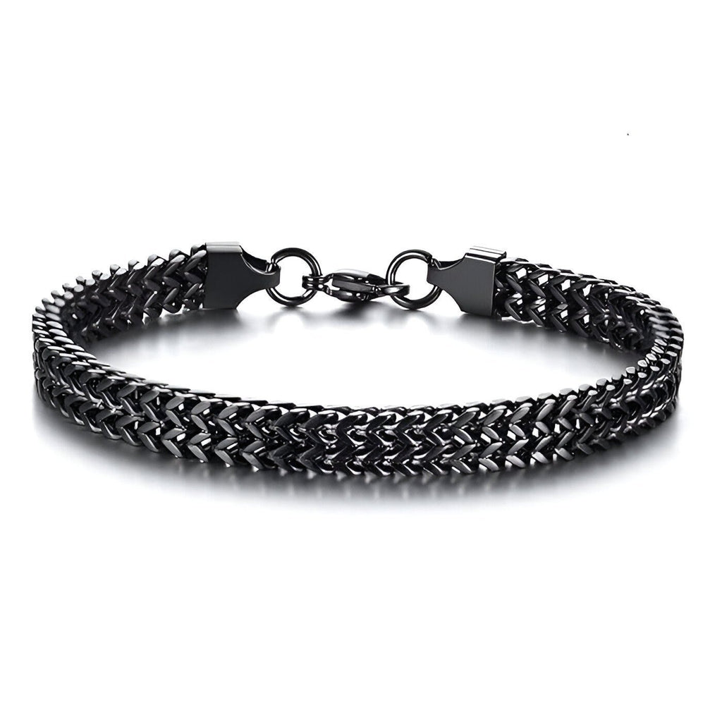 Men’s Black Braided Double Row Bracelet