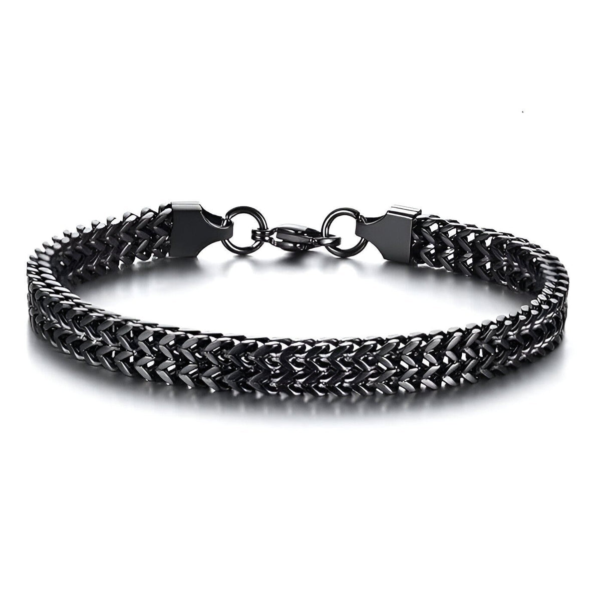 Men’s Black Braided Double Row Bracelet
